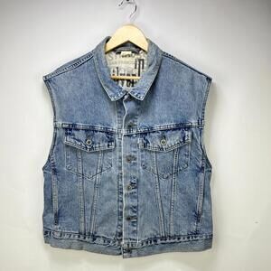 Vintage 90s Levis Silver Tab Denim Vest Jacket Medium